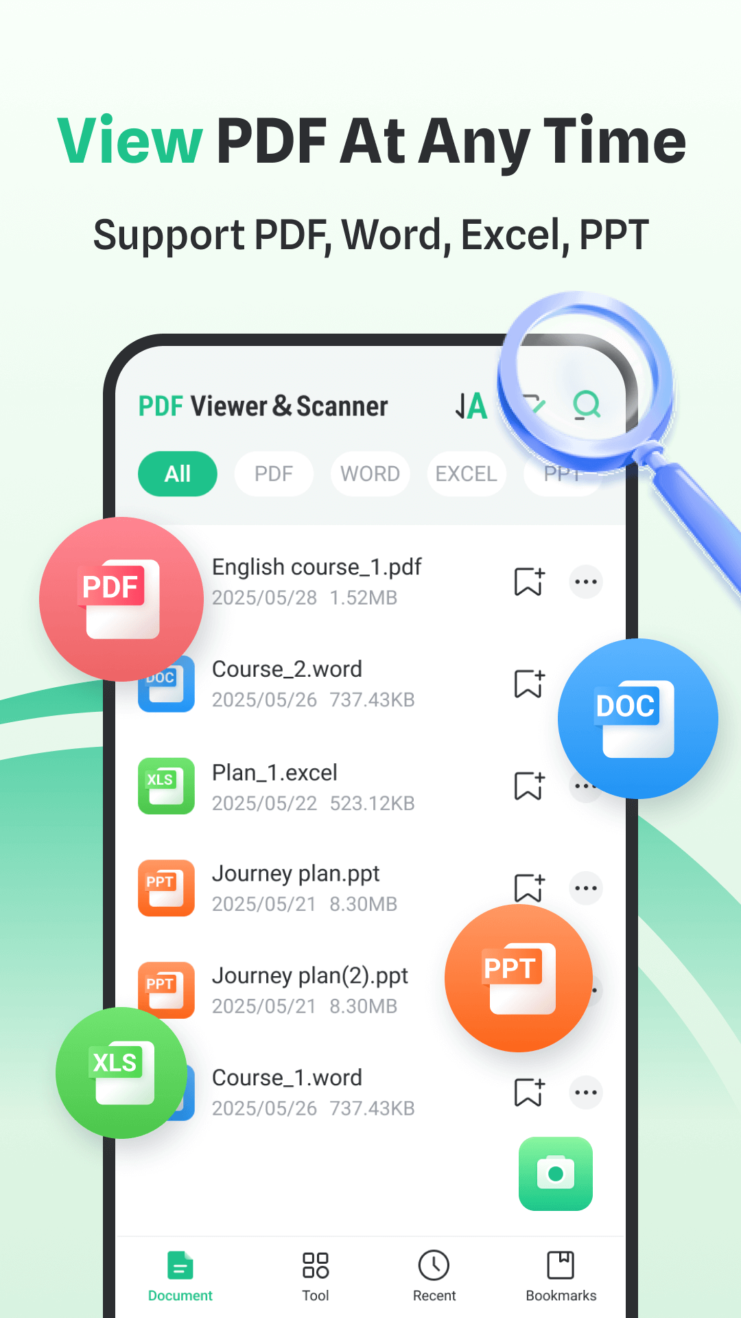 PDF Viewer & Scanner App Interface